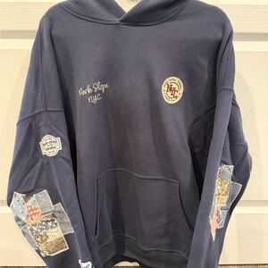 Abercrombie Navy Blue Hoodie with Patchwork Details